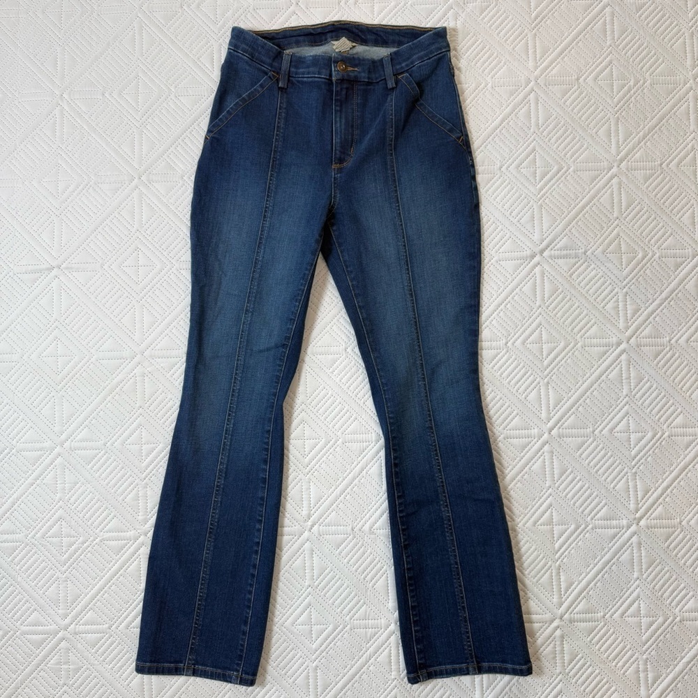 Duluth Trading Co Dark Blue Flare Jeans Size 4